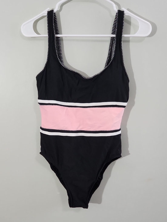 Trimshaper Other - Kids Black and Pink One-Piece Swimsuit